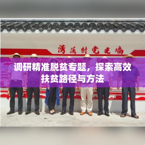 调研精准脱贫专题，探索高效扶贫路径与方法