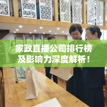 家政直播公司排行榜及影响力深度解析！